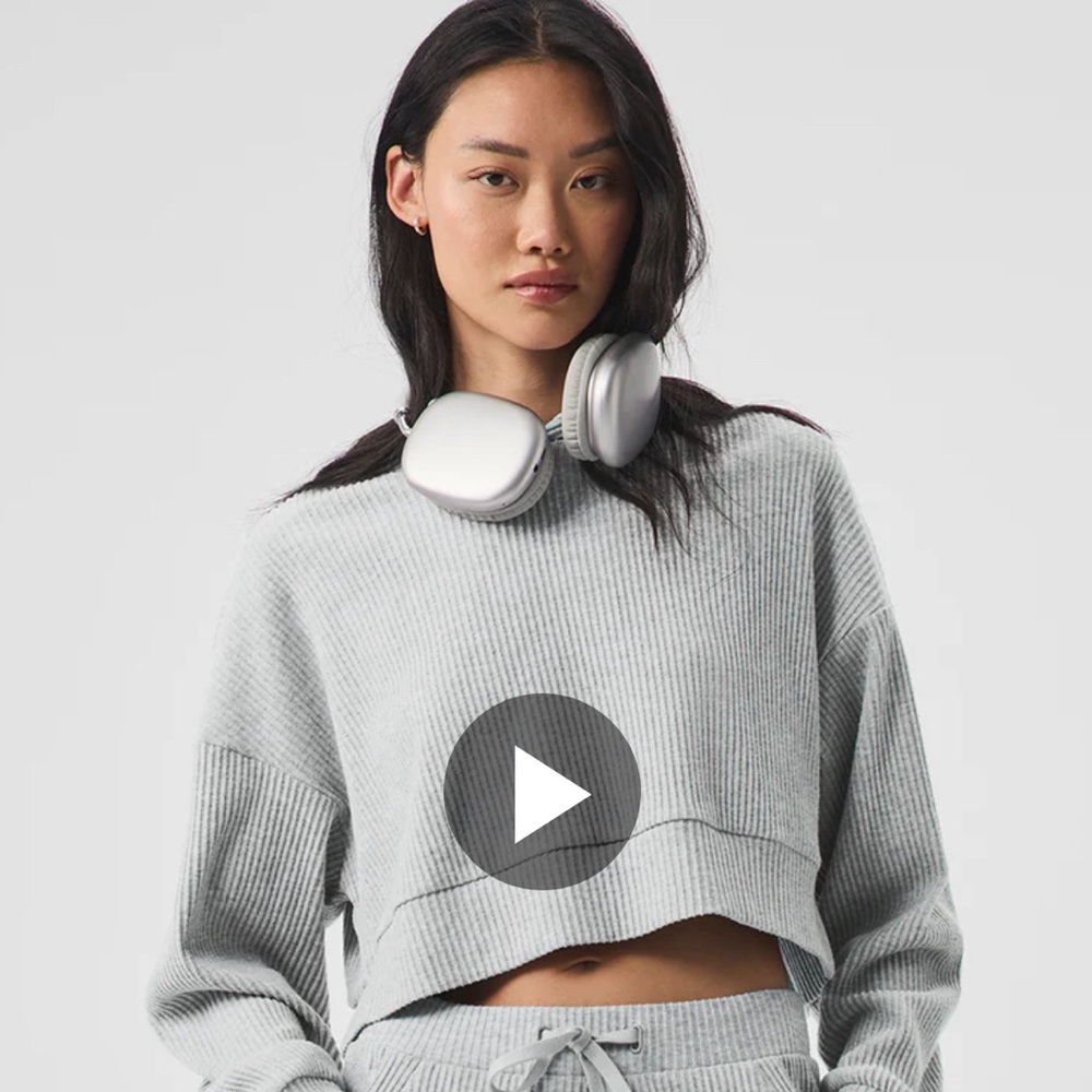 Alo Yoga Muse Heather Gray Sweat Set